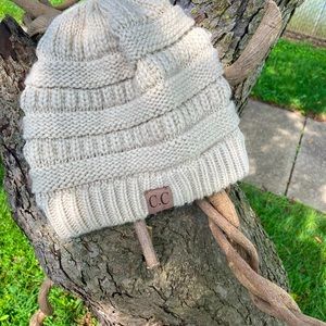 C.C toboggan cream colored cool weave gently worn